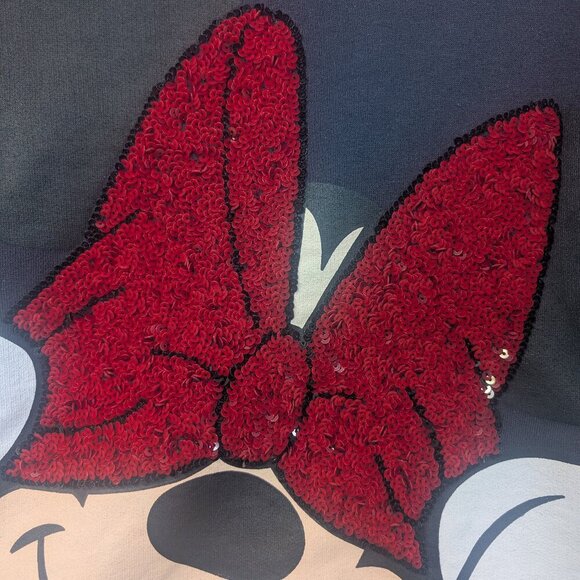 Zara Minnie Mouse pullover with sequins sweater dark grey - Picture 3 of 8